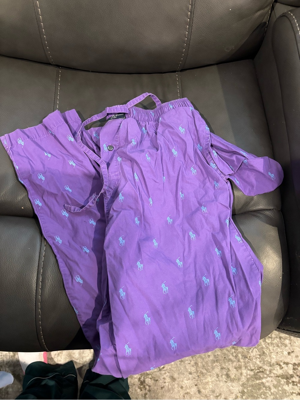 Polo by Ralph Lauren Purple Pajama Bottoms with Light Blue Pony